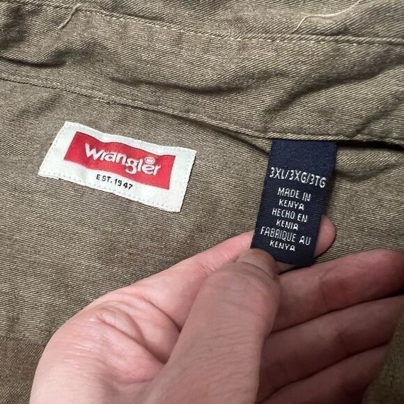 Wrangler 3xl men’s long sleeve button down shirt brown - Picture 8 of 10